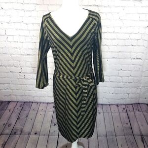 ATTENTION Metallic Striped Cocktail Dress Size M